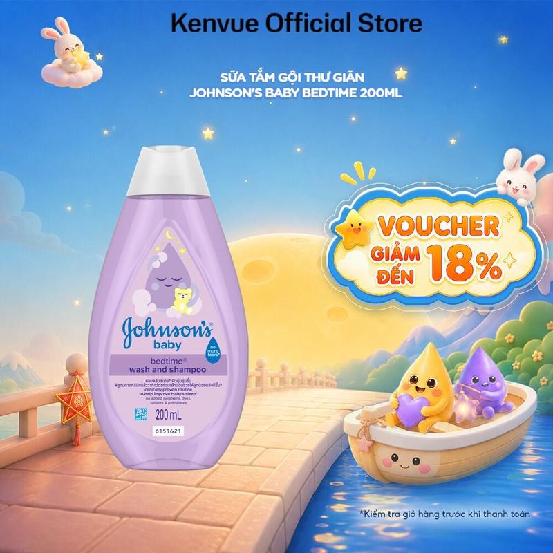 Sữa Tắm Gội Thư Giãn Johnson's Baby Bedtime 200ml Cho Bé