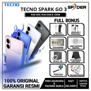 TECNO SPARK GO 3 RAM 4/64GB & 4/128GB ( 6.74 inches IPS LCD, 120Hz 13 MP ) GARANSI RESMI INDONESIA