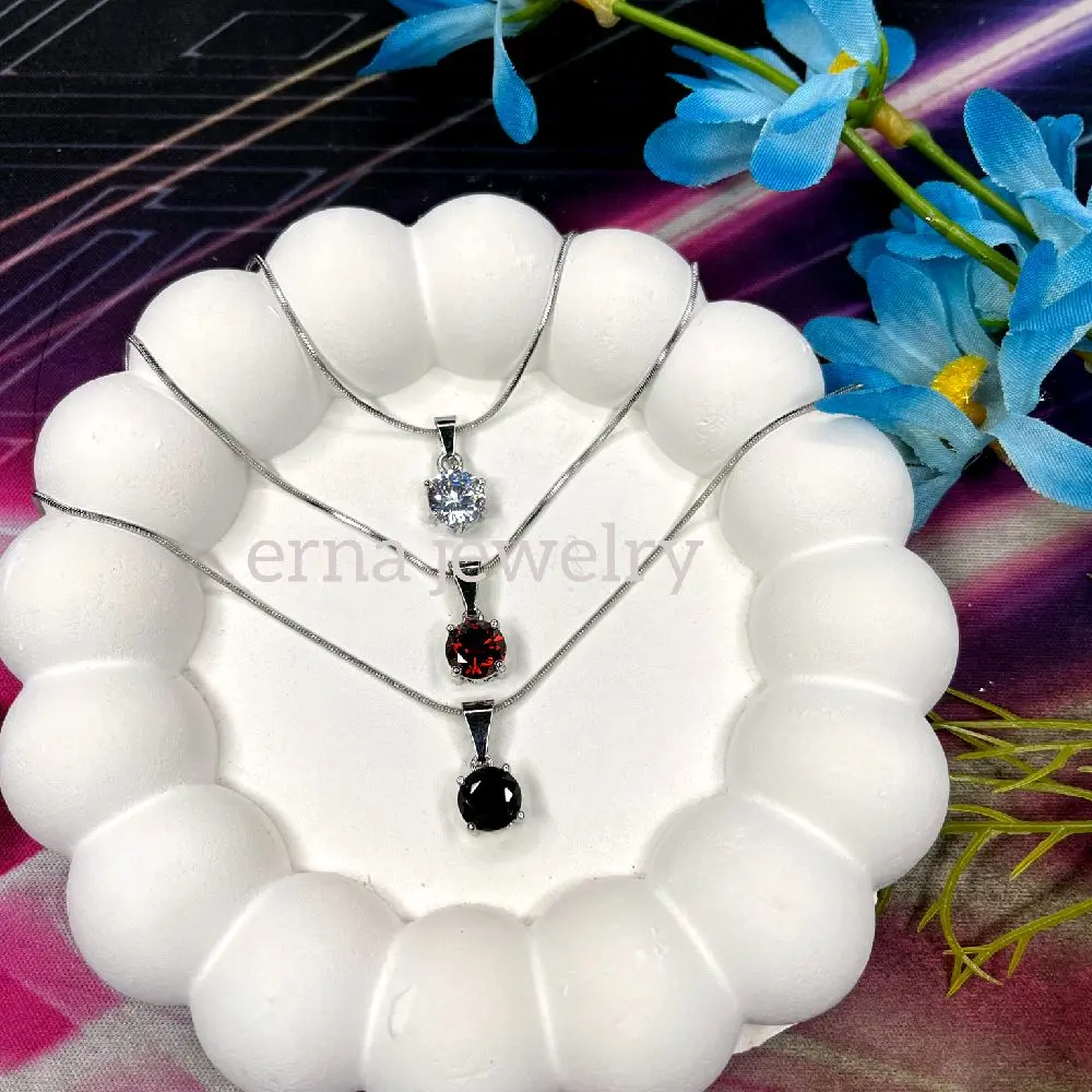 ERNA JEWELRY Kalung Titanium Wanita Kekinian Rantai Cassandra Liontin Permata Cantik Mewah Dan Elegan