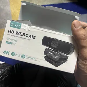 EYD PC05 Webcam 4K 12 Megapiksel Bebas Pilih Resolusi 4K/2K/1080P 30/60fps Autofokus Mikrofon Internal Penutup Privasi Lensa Rotasi 360° + Tripod Kamera USB Plug and Play - Computer
