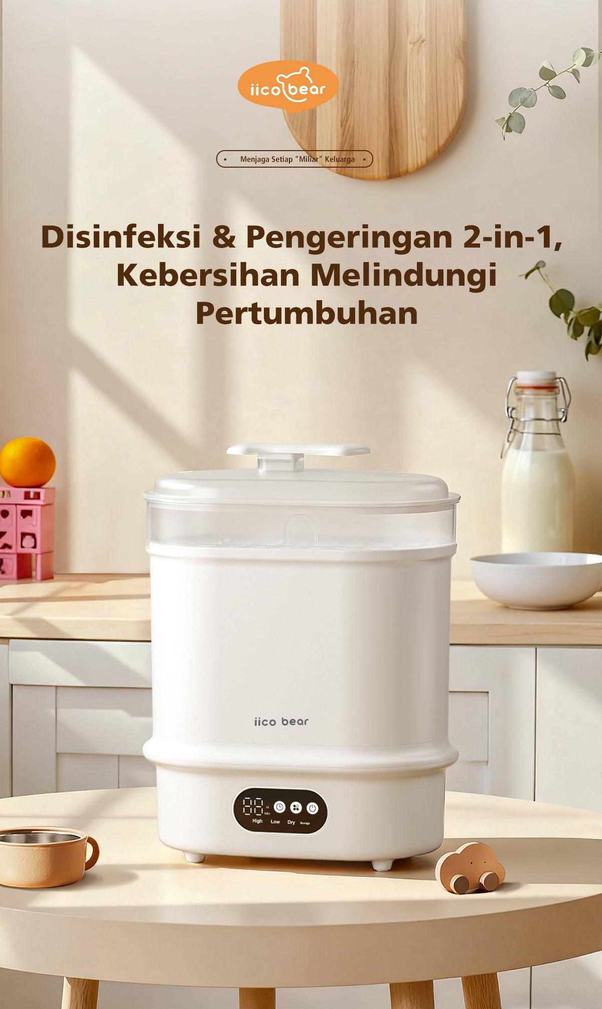 IICOBEAR Sterilizer Botol Bayi 99.9% Anti Bakteri Bottle Pengering Otomatis Kapasitas Besar IICOBEAR Sterilizer Botol Bayi 99.9% Anti Bakteri Bottle Pengering Otomatis Kapasitas Besar