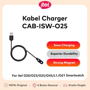 Charger Magnetik USB untuk itel O11/ O20/O23/O25/O43 Smartwatch – Kabel Cas Jam Tangan Original & Aman