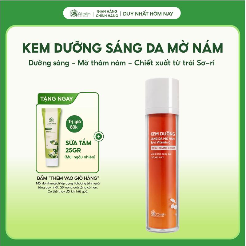 Kem dưỡng sáng da mờ nám Vitamin C Chiết xuất Sơ Ri Cỏ Mềm 50gr