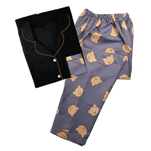 Baju Tidur Piyama Wanita Dewasa Setelan Lengan Pendek Celana Panjang Motif Kombinasi Katun All Size Baju Tidur Piyama Wanita Dewasa Setelan Lengan Pendek Celana Panjang Motif Kombinasi Katun All Size