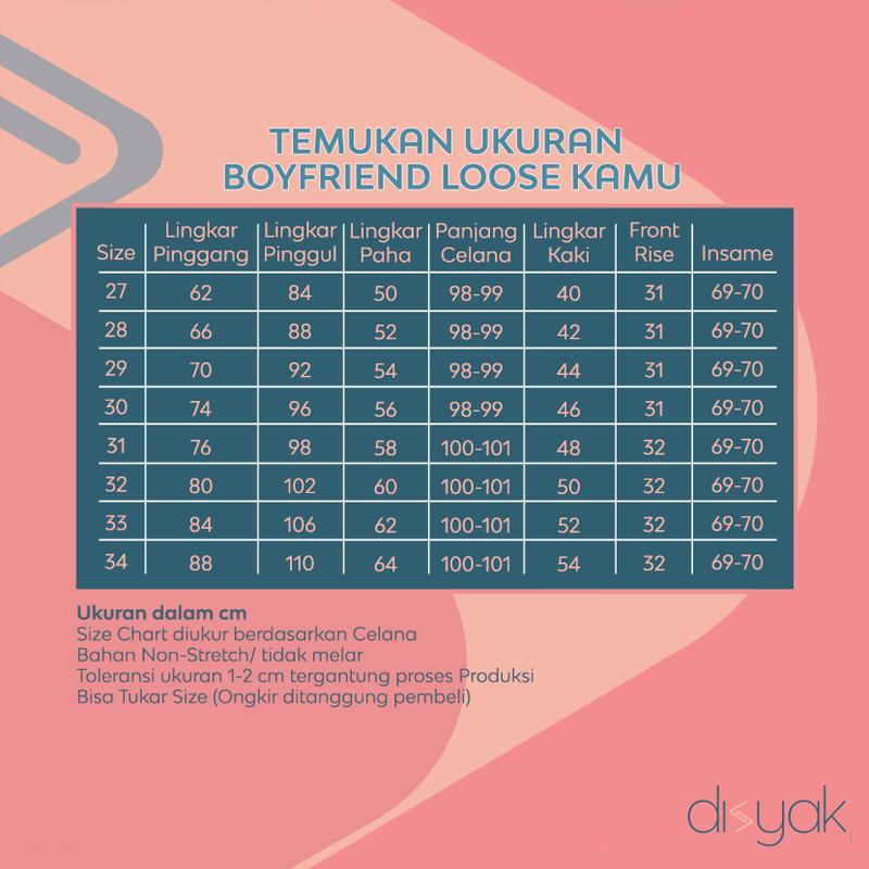 Product Introduction of DISYAK - HighWaist Loose Jeans Celana Panjang Boyfriend Standar Vintage Blue 109-209 0