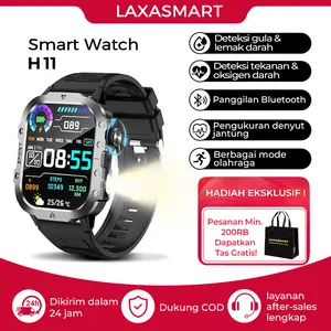 [Bisa COD]LAXASMART H11Smartwatch Sport - Layar Sentuh 2.01 Inch, Bisa Telepon Suara & Main Game,Bluetooth call, Kalkulator, Stopwatch, Pemutar Musik - Tampilan Mewah Cocok untuk Pria Wanita, Led Jam Tangan with health Monitor