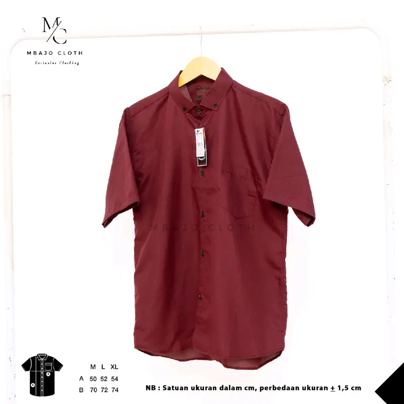 Kemeja Pria Polos Lengan Pendek Bahan Katun Baju Casual Distro Cowok Keren Formal 3
