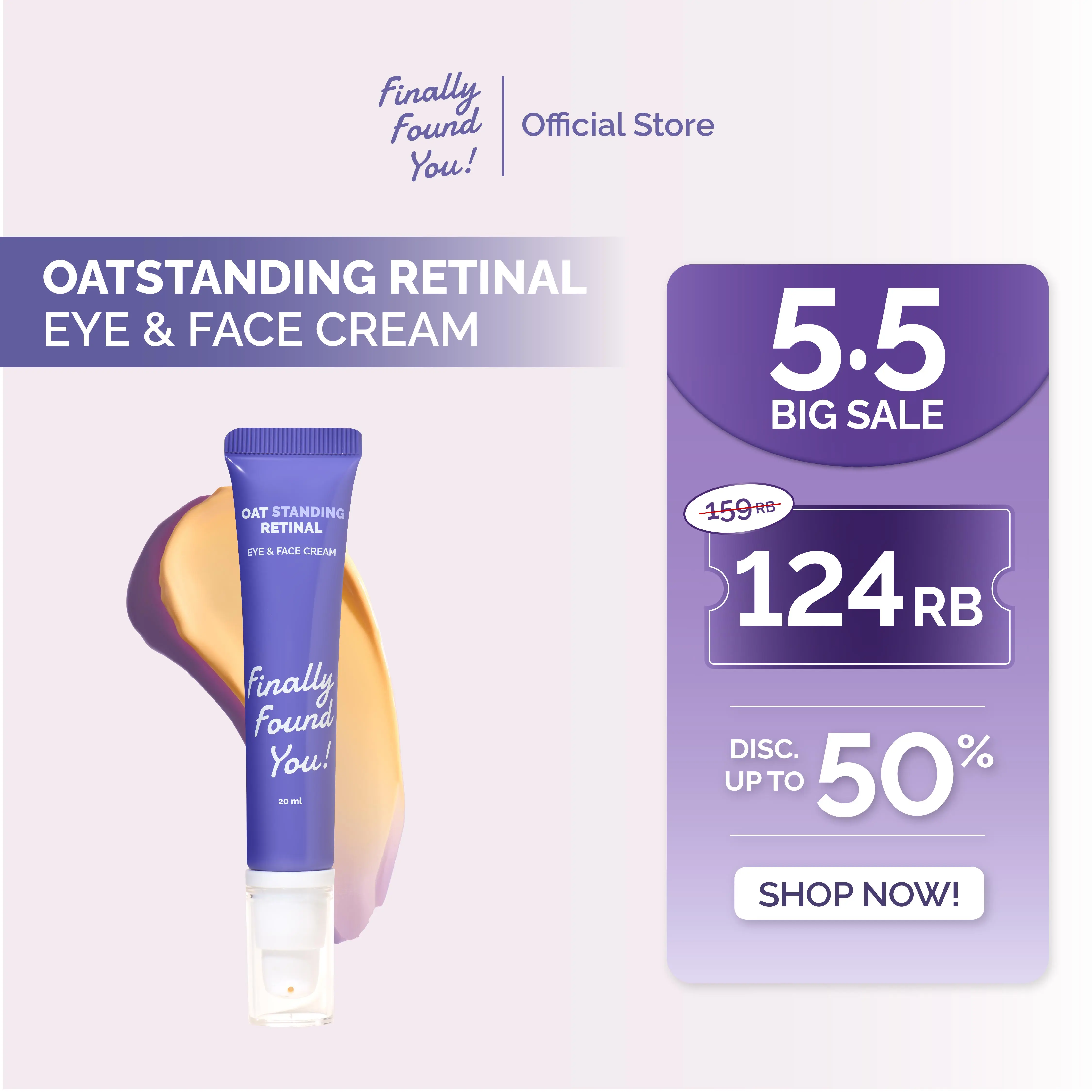 Finally Found You! FFY OATstanding Retinal - 2in1 Eye & Face Cream Krim Perawatan Mata Panda Hitam dan Kerutan Wajah Anti Aging 20ml
