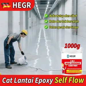 3 IN 1 Cat Lantai Epoxy Self Flow 1kg  Buka tutup dan sikat-Digunakan untuk Tempat parkir Gudang Pabrik Lantai rumah dll