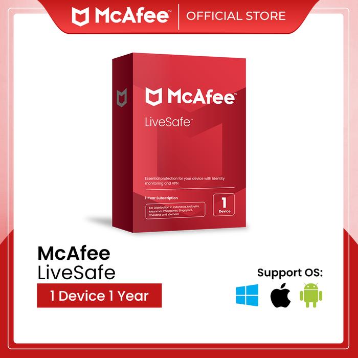 Promo McAfee LiveSafe Software Antivirus Official Store - 1 Device 3 ...