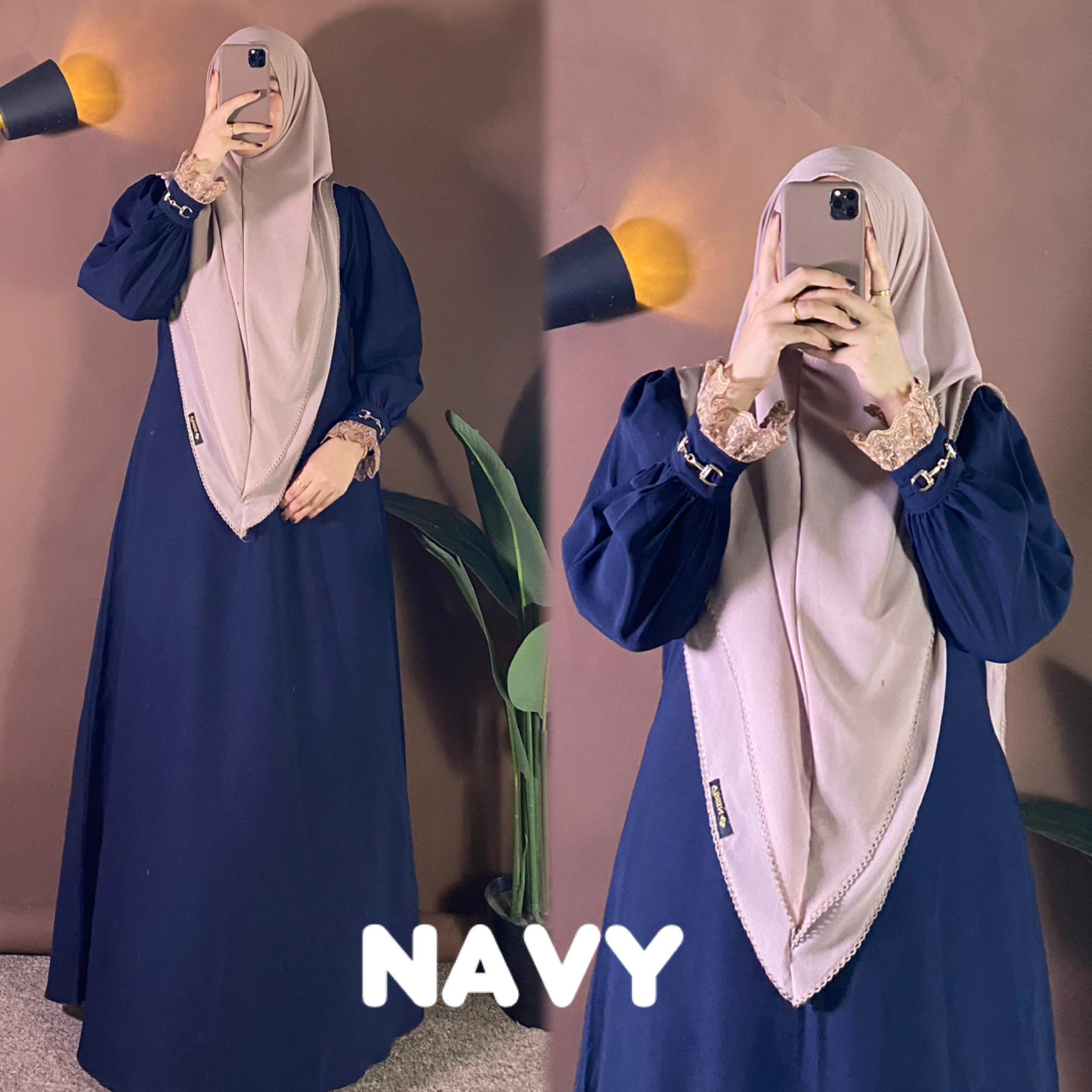 One set Maryam. one set bahan sabrina anti uv. gamis renda. gamis set kerudung. gamis model terbaru. gamis syar'i set hijab. gamis kekinian