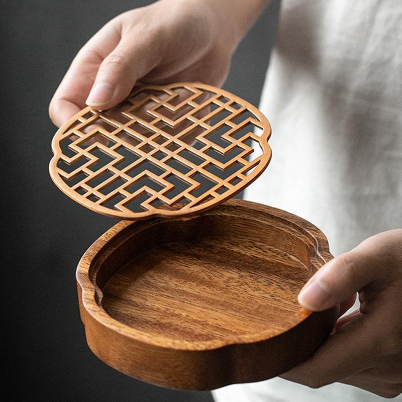 Product Introduction of Tea tray, walnut solid wood tea tray, small water storage pot holder for household use, hand polished wooden tea tray 4