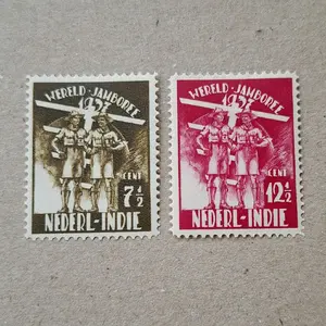 Perangko/Prangko INDONESIA - NED INDIE 1937. WERELD - JAMBOREE. Set lengkap (2v)
