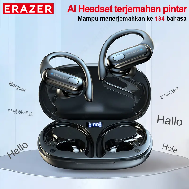 HTC NE16 Wireless Terjemahan Headset AI TWS Terjemahan 134 Bahasa