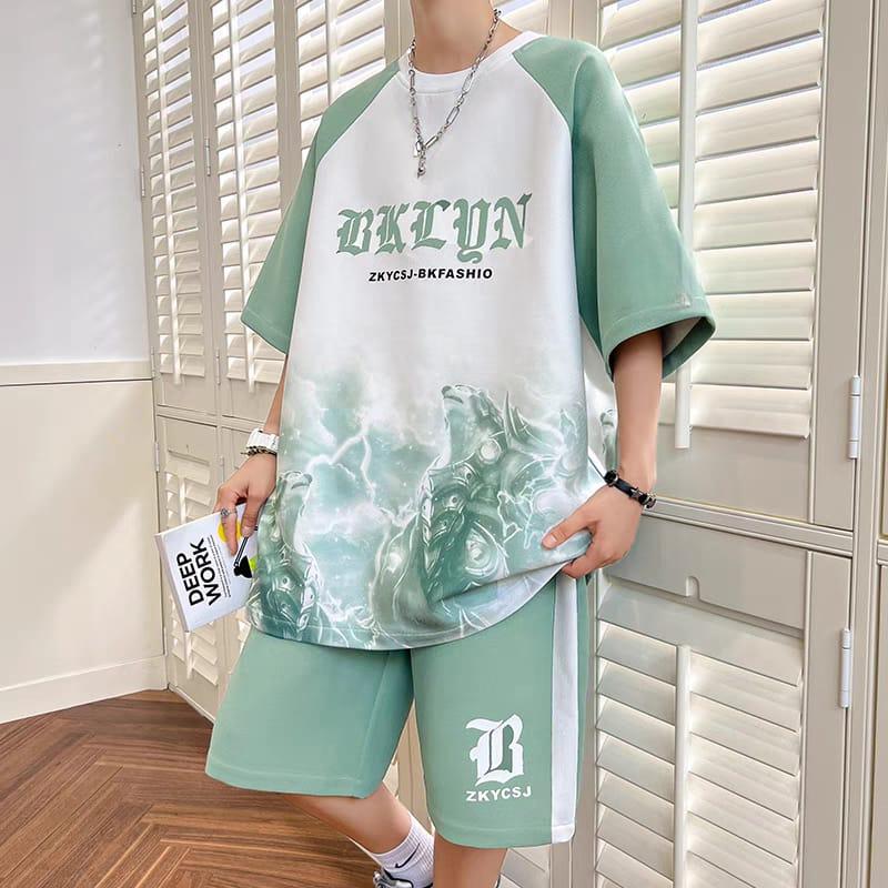 Setelan PRESSIONE SET Baju dan Celana Pendek Unisex Pria Wanita dengan Fit yang Nyaman dan Keren Kaos Motif Dewasa 7
