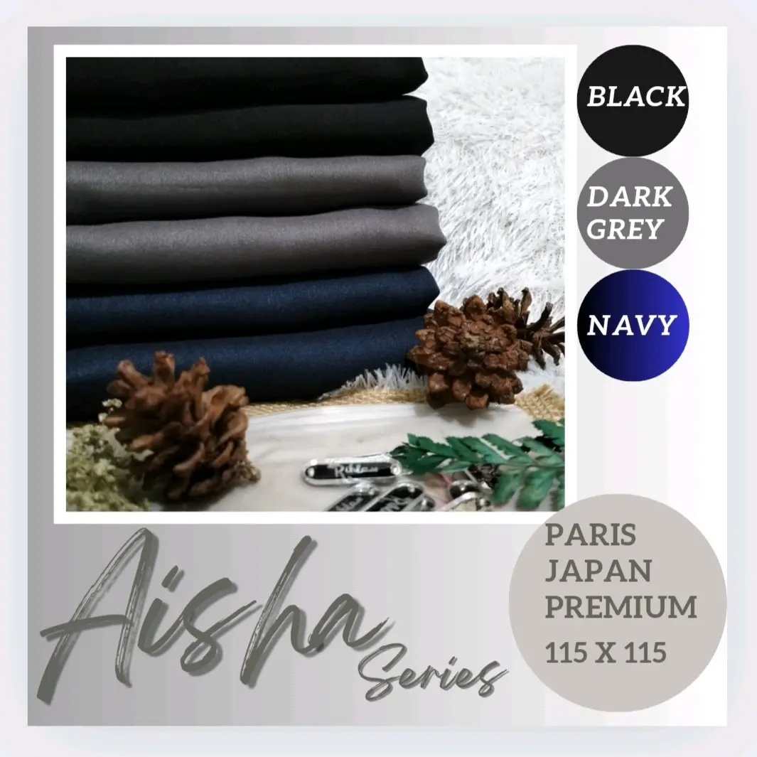HIJAB SEGI EMPAT PARIS JAPAN PREMIUM AISHA SERIES BY RIHLA.ID 115 X 115