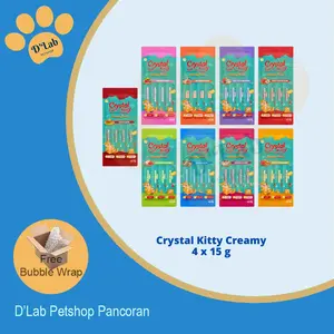 Crystal Kitty CREAMY Treats 4x15g Snack Kucing