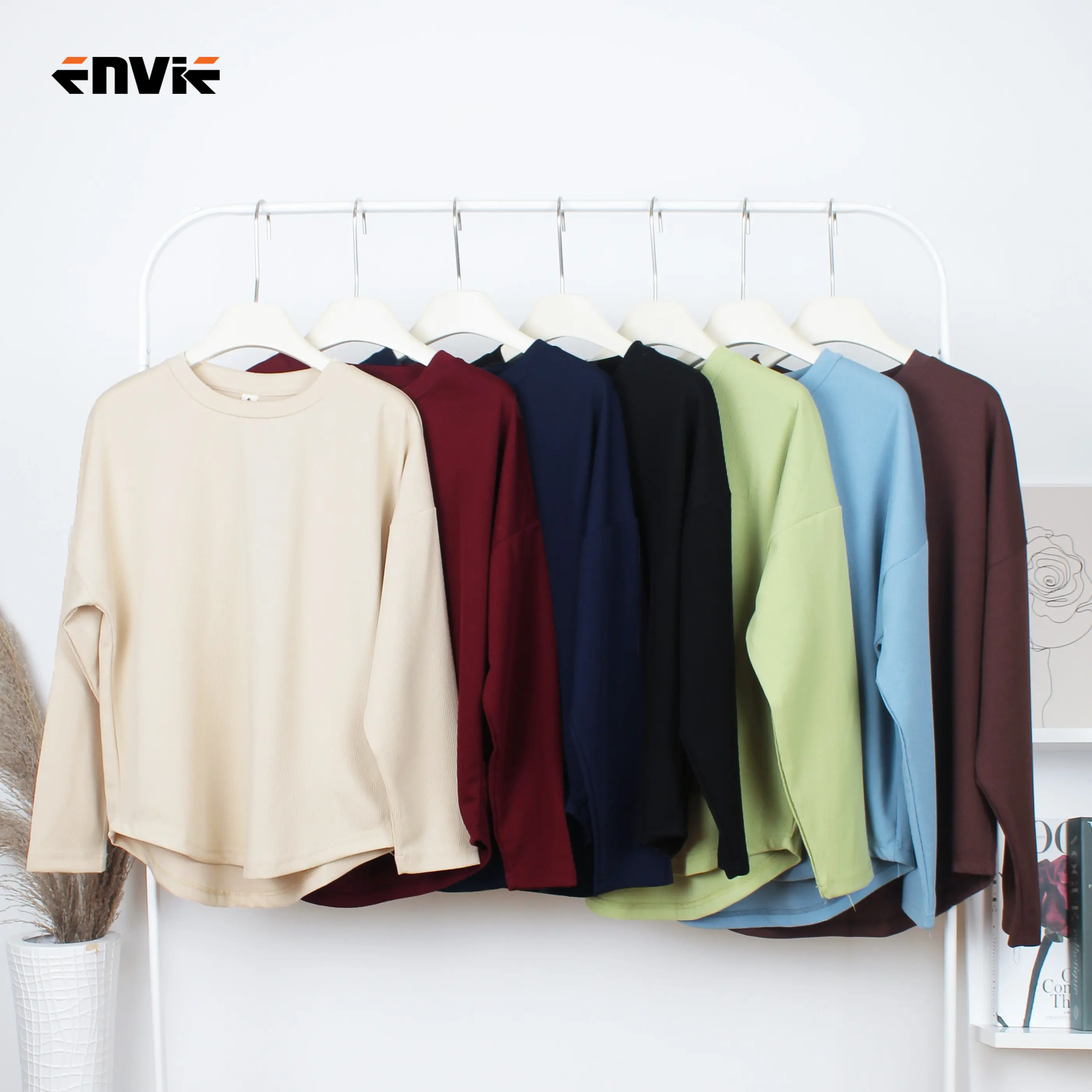ENVIE Pleated Drop Shoulder Long Sleeve Shirt