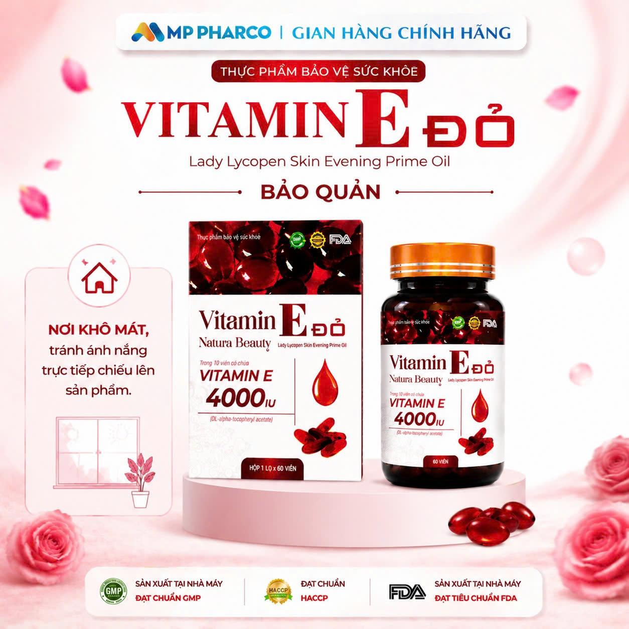 Combo 3 Bộ viên uống ( TPBVSK Vitamin E Đỏ, Vitamin C Pluzz & Glutathion Diamond Collagen Nano 60 viên) – Hỗ trợ chăm sóc da MP14f