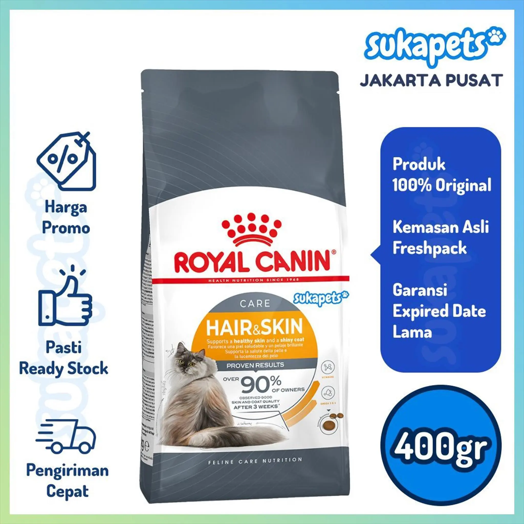 Royal Canin Hair and Skin Care Makanan Kucing Dewasa 400gr