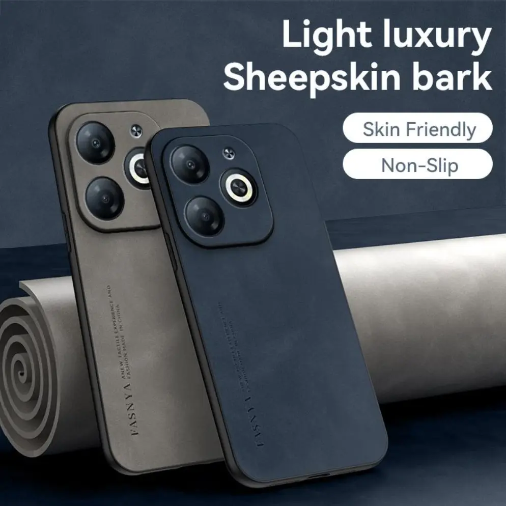 Soft Case Infinix Hot 40 40i 40 Pro Luxury Casing Sheepskin Leather