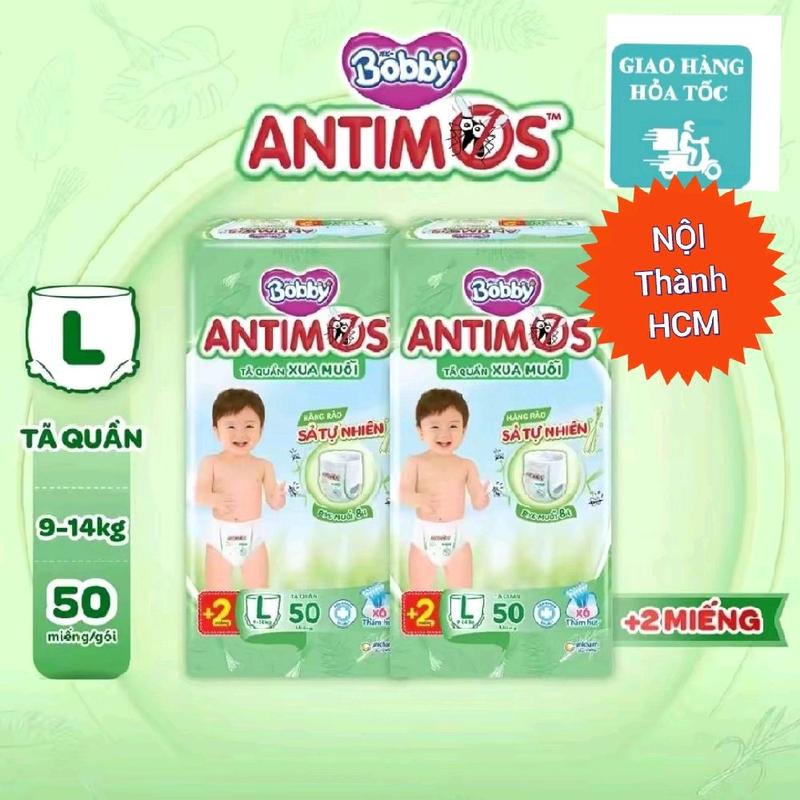 Combo 2 Tã Quần Xua Muỗi Bobby AnTimos - Hàng Rào Sả - Size M52 L50+2 Xl48+4 XXL46+6