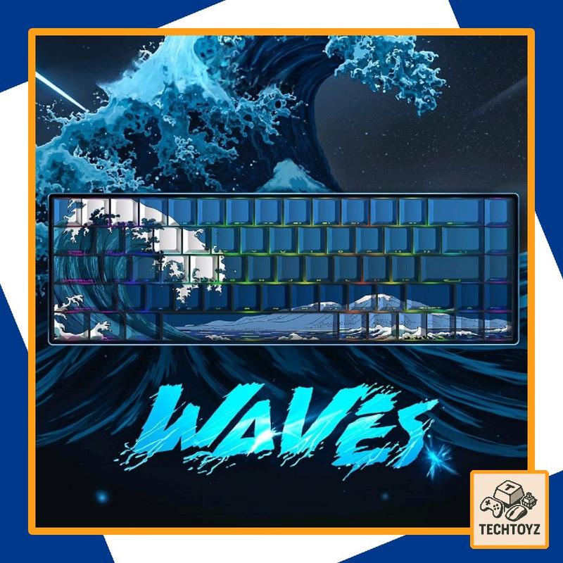 Bộ Keycaps Ukiyo-e Waves - PBT Double Shot, DyeSub - Cherry Profile
