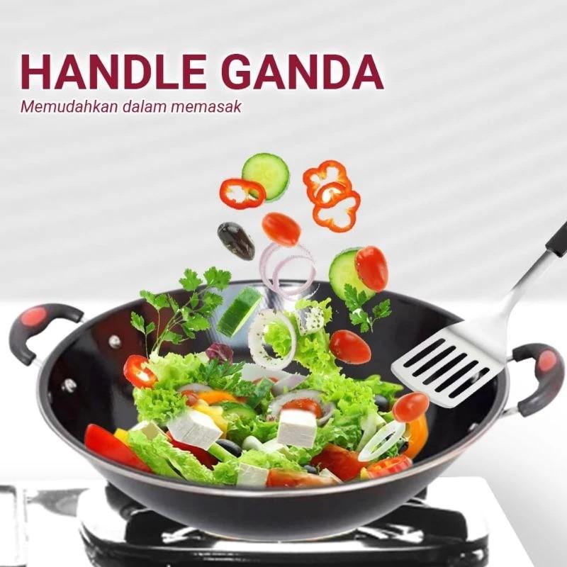 Factory Outlet YUMI Store Wajan Penggorengan Enamel Anti Lengket 34 cm Warna Hitam - Masak 3