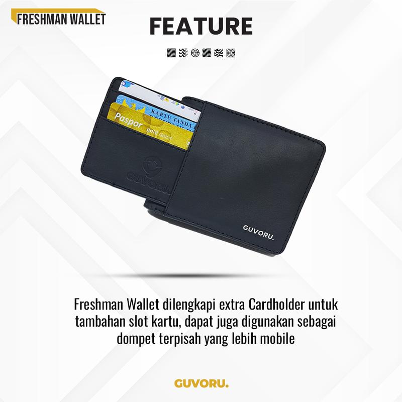 GUVORU - Dompet Lipat Pria Kulit sintetis Freshman Wallet Dompet pria dompet cardholder Dompet kulit 1