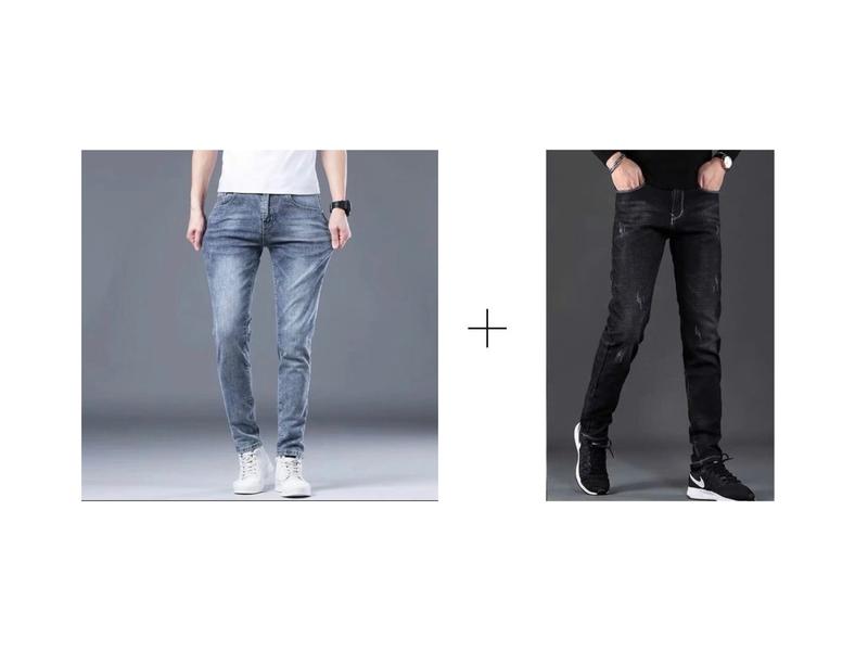 [COMBO TIẾT KIỆM]  2 Quần Jean Nam Dài Co Giãn Nhiều Màu, Rách Cá Tính - Nam Menswear Pants TIẾT KIỆM