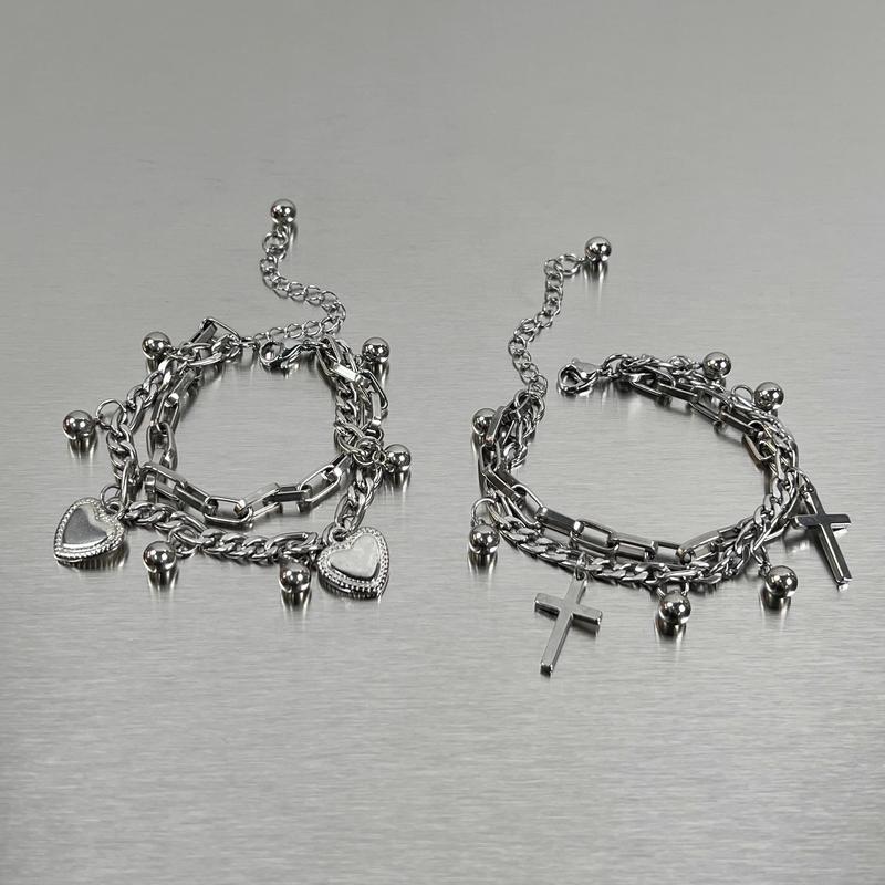 Vòng Tay Chữ Thập Tình Yêu, Thời Trang, Cá Tính, Cặp Đôi, Xu Hướng Retro, Hip Hop, Phụ Kiện Đơn Giản