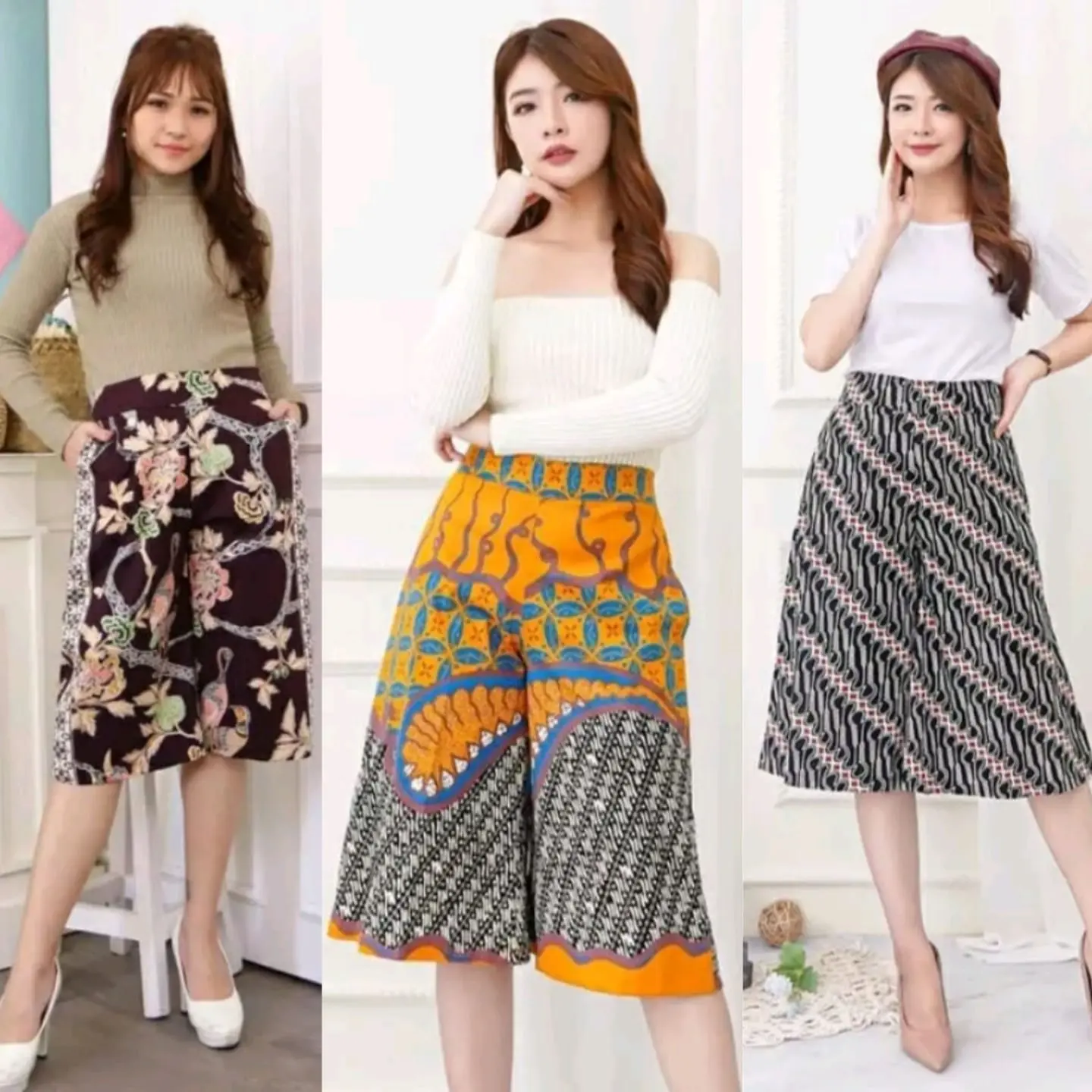 Kulot Katun Dewasa Pendek max 75kg Celana Motif