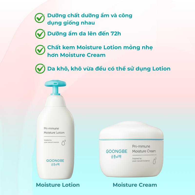 Kem Dưỡng Ẩm GOONGBE Pri-mmune Moisture Cream Giúp Dưỡng Ẩm Chuyên sâu Cho Da Bé Mềm Mượt 180ml