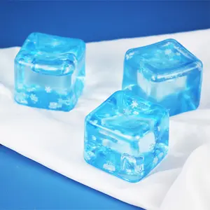 Squishy Ice Cube Squeeze Toys Slow Rising Glitter Es Batu Maltose Sugar Ball Vent Kotak Persegi Cube Unik Squishy Stress Ball  Fidget Toy Penghilang Stress Squishy Mainan Anak