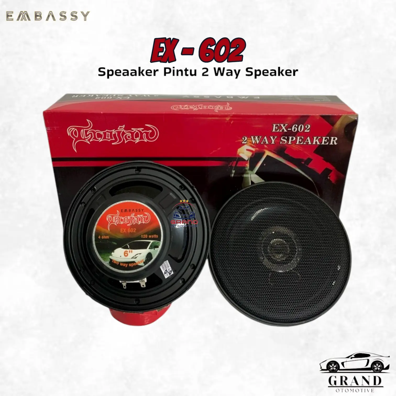 Speaker Pintu Mobil 6 Inch Coaxial 120 Watt Embassy EX-602