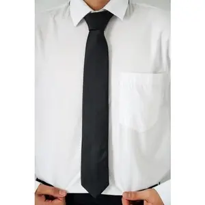 Dasi Hitam Polos Manual FARMATEK untuk Acara Formal, Kuliah, SMA/SMP - Resmi