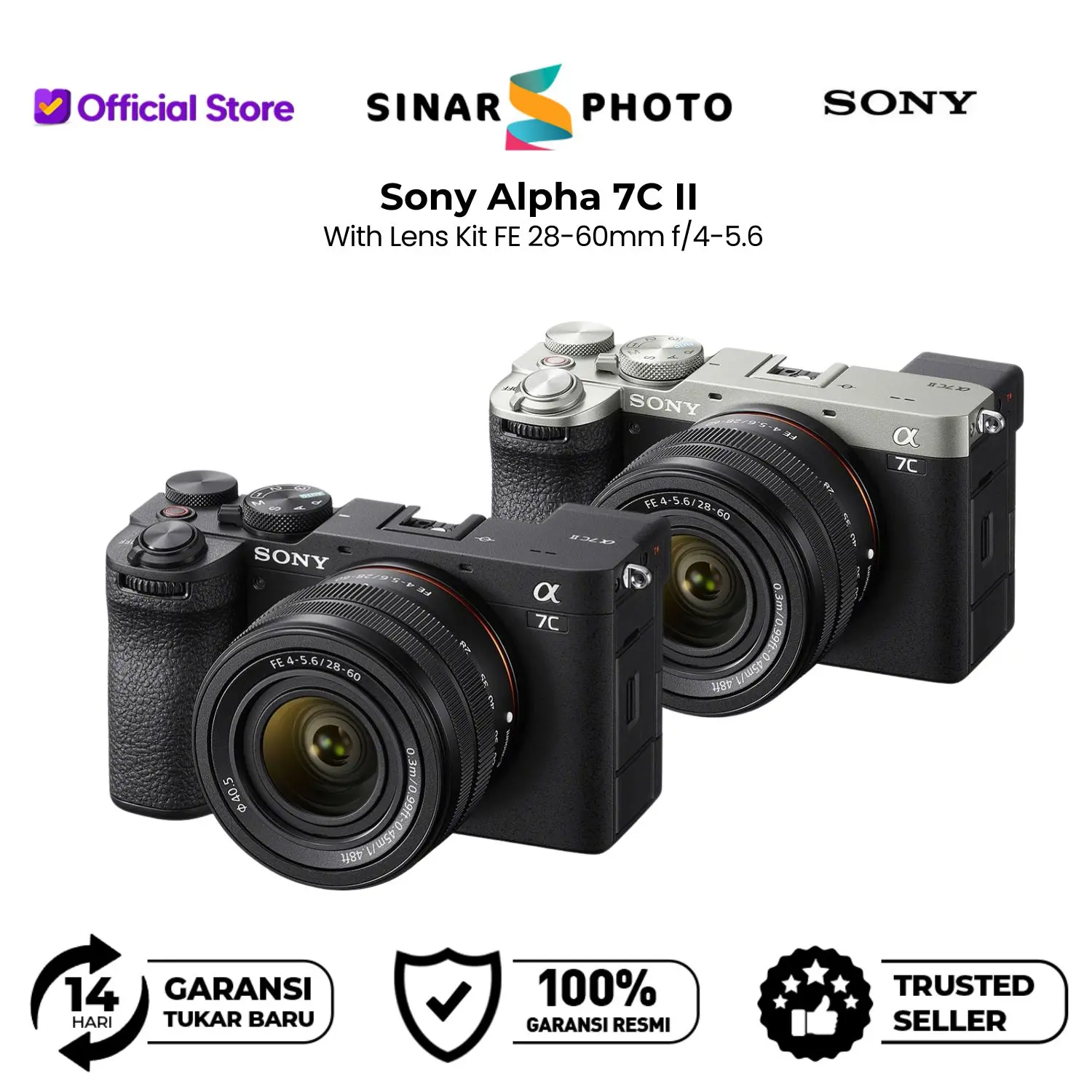 Sony A7C II kit 28-60mm Mirrorless Alpha A7CII 28-60 mm A7 C Mark 2 Sony alpha 7C II Garansi Resmi