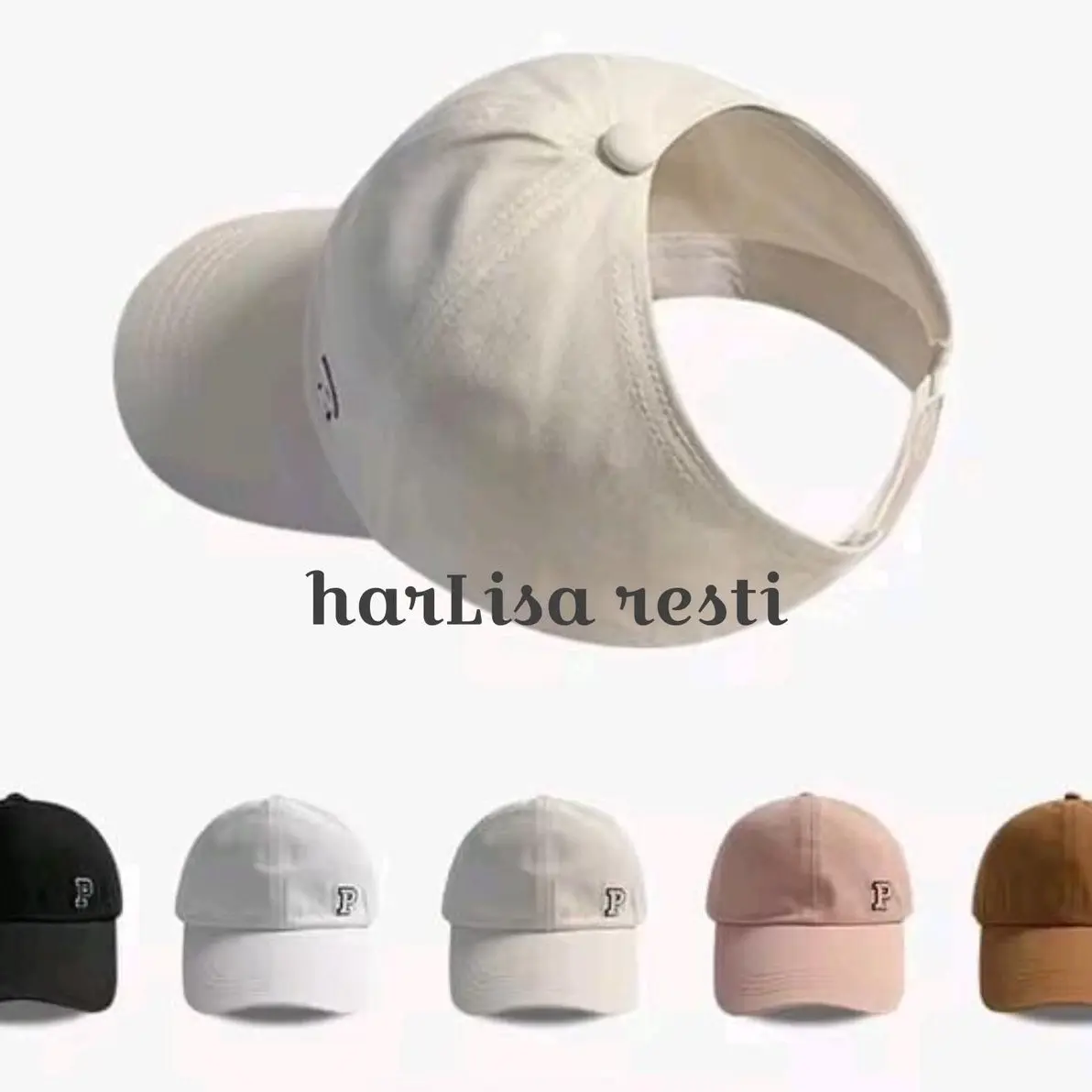 Topi Sport Fashion Wanita Hat Baseball Olahraga Golf Cap Anti Panas Style Korea Topi Inisial P