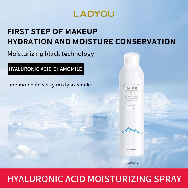 Ladyou Hyaluronic Acid Spray 300ml แลดยูสเปรย์น้ำแร่ไฮยา เพิ่มความชุ่มชื่น มอยส์เจอร์ไรเซอร์ สำหรับผ