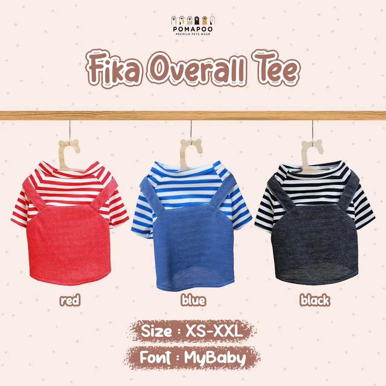 POMAPOO - Overall Kucing dan Overall Anjing Fika Overall