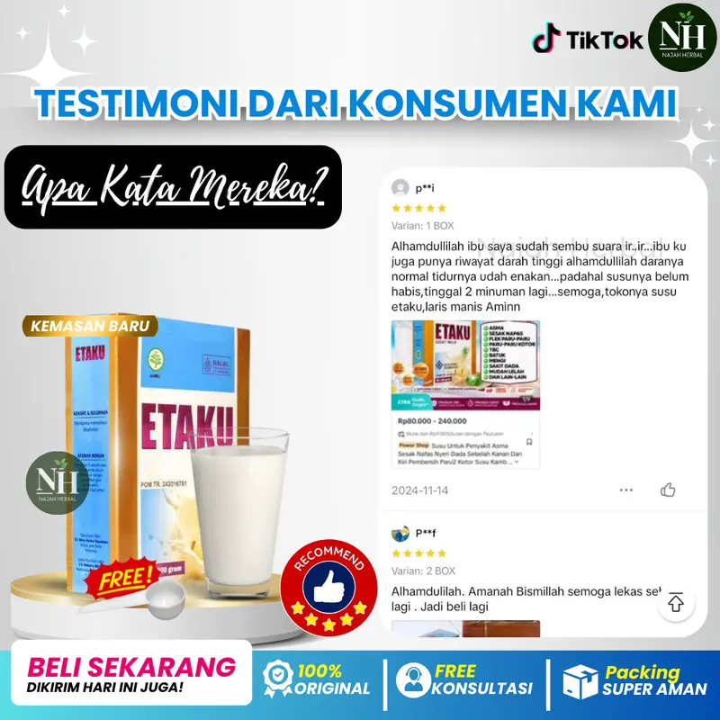 Etaku Bantu Atasi Patah Tulang, Pemulihan Tulang Patah, Tulang Retak, Pengeroposan Tulang, Pengapuran Tulang, Osteoporosis, Fraktur, Kesehatan Tulang, Dan Banyak Lagi, Sudah Terdaftar di BPOM dan HALAL MUI, 100% ORIGINAL, 100% Kambing Etawa Asli 8