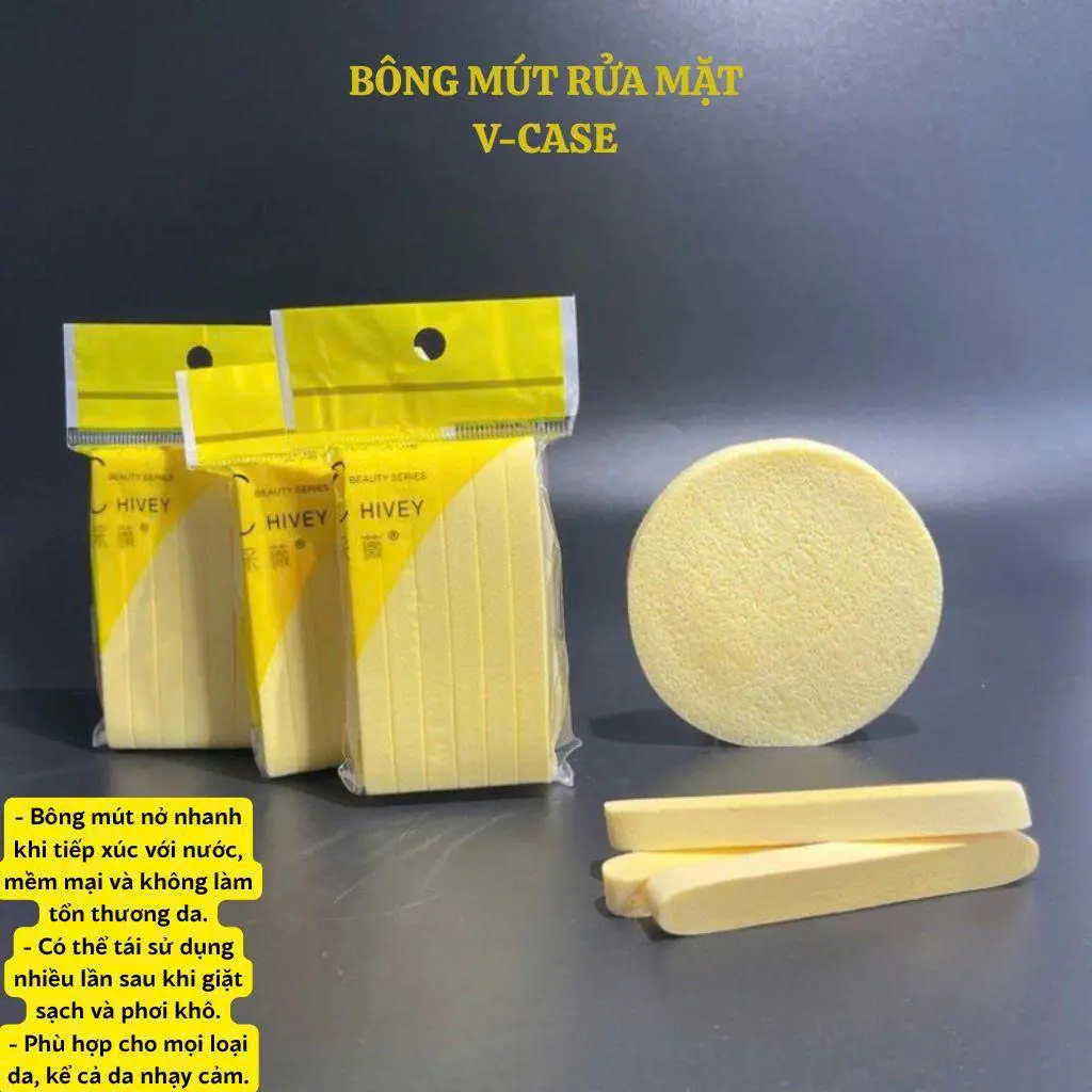 Bông Mút Rửa Mặt Loại 1. 1 Cây 240 miếng 20 gói, mỗi gói 12 miếng || Bông Nở Cho Cá Nhân, Spa, TMV