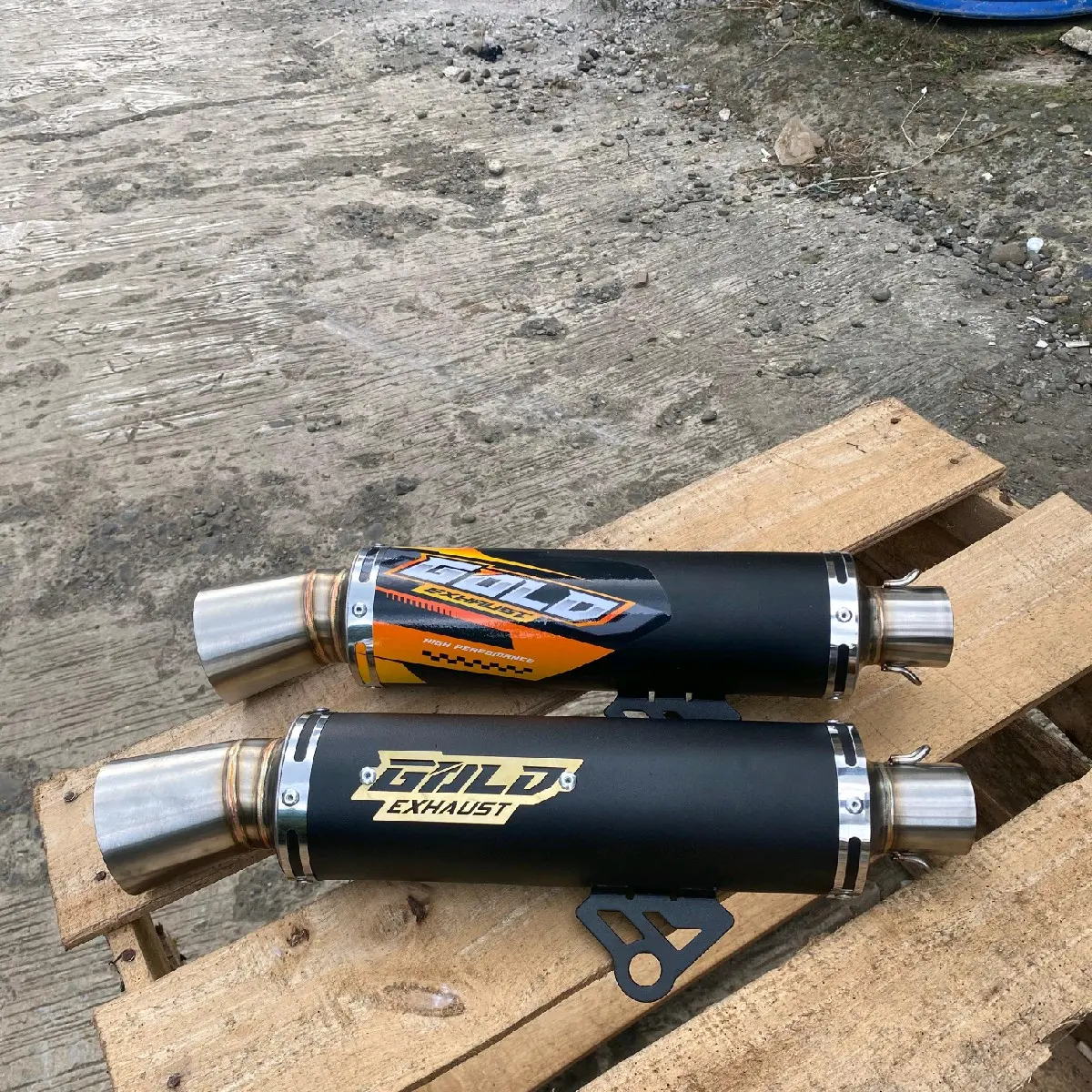 Silincer Knalpot Samlong Black Couting Inlet 38mm Original GOLD EXHAUST Motorcycle
