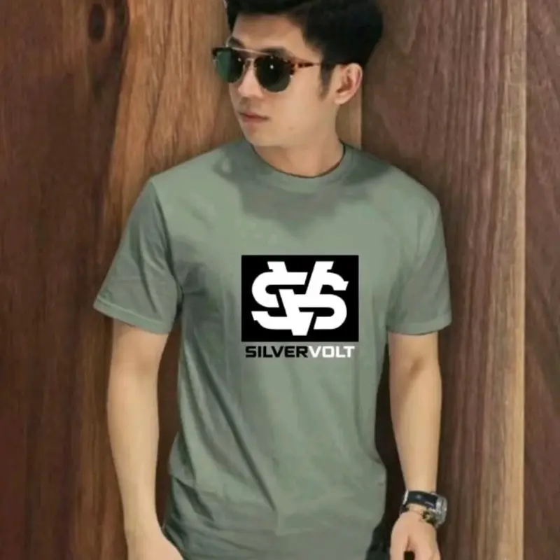 Kaos distro pria lengan pendek hijau sage original silvervolt Sablon premium 6