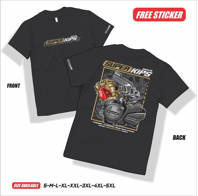 Kaos Super Kips Ninja Super Kips Enthusiast 2Stroke Ninja Combed Kain Racing Sablon Pria Tangan Anime Motor Distro Nyaman 1
