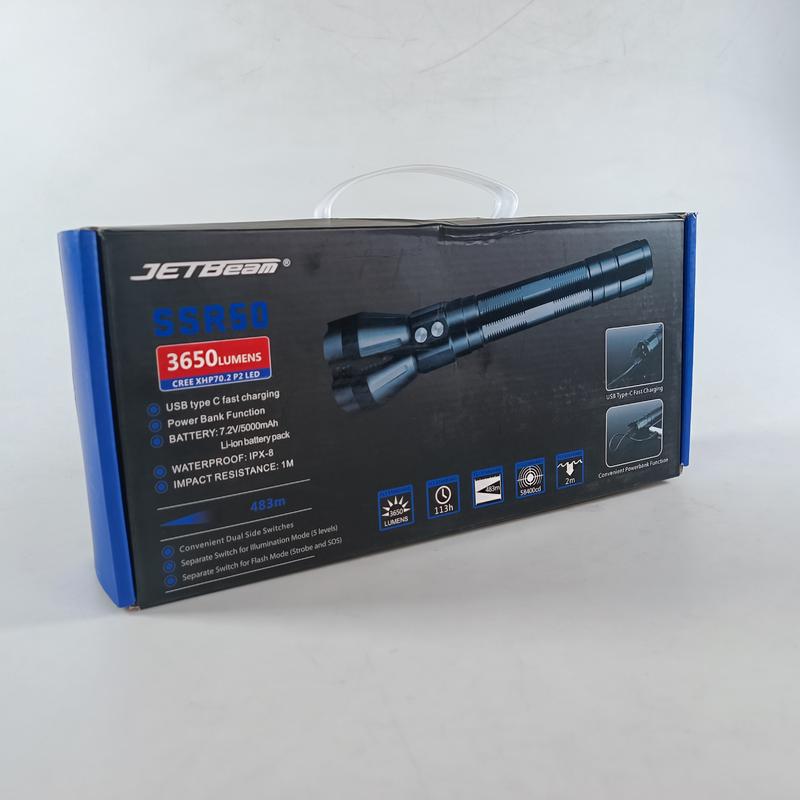 COD JETBeam SSR50 Senter LED Power Bank Cree XHP70.2 P2 3650 Lumens Termurah Baterai Eco Lampu 6