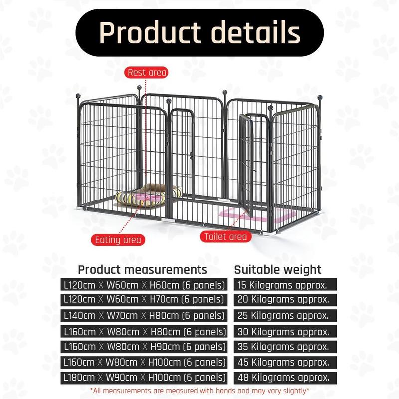 Product Introduction of Dog Small Animal Playpen 4/6 Panels Heavy Duty Puppy Foldable Pet with Door Portable Cats Rabbits Indoor Outdoor 14