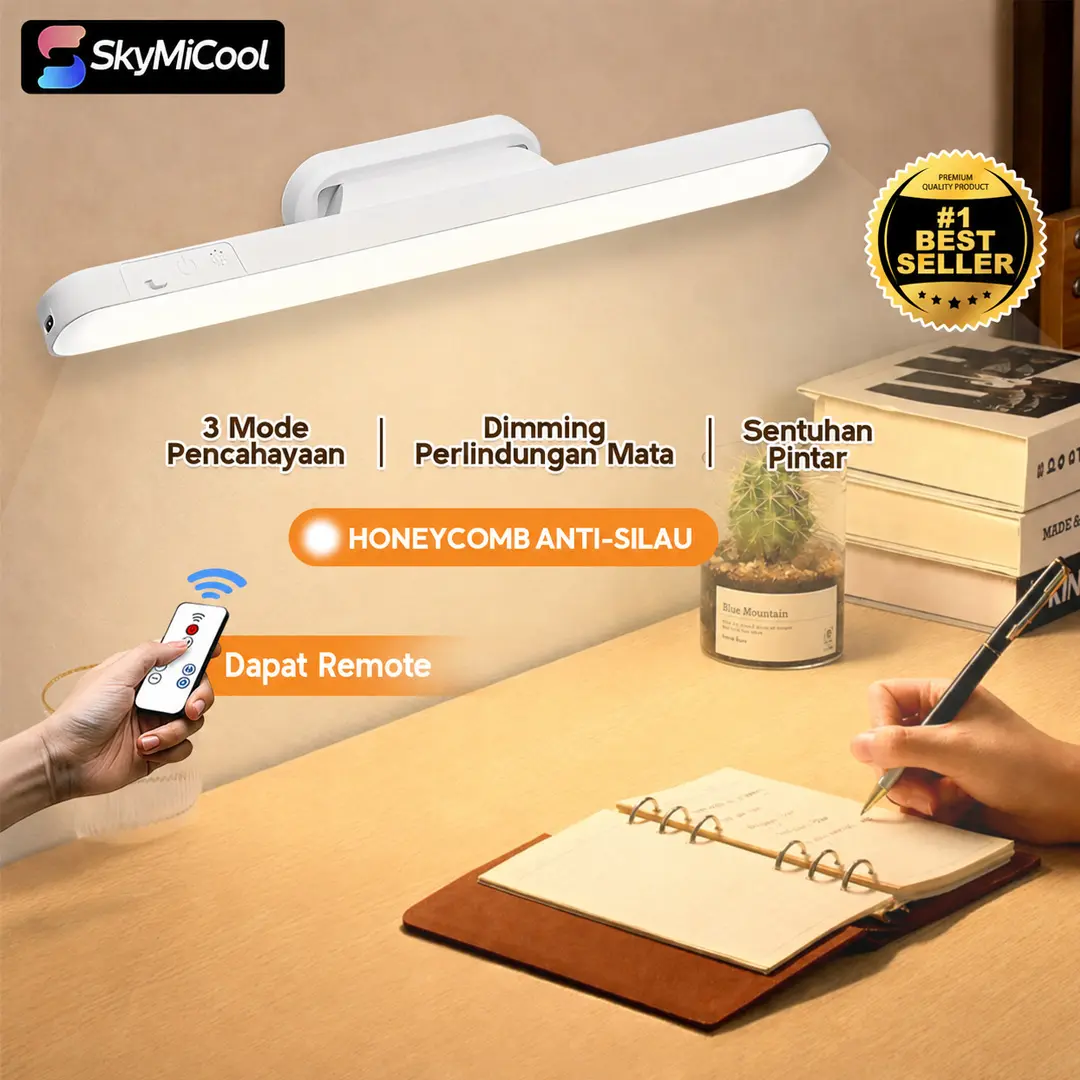 Skymicool DL09 Lampu Meja Belajar Magnetic Wireless LED Lamp Aesthetic 3 Varian Warna Lampu Remote Control