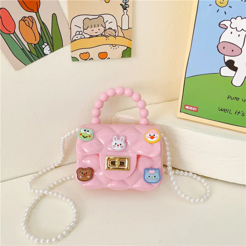 HYGGE- TAS SELEMPANG JELLY 3D  DENGAN TALI STRAP MUTIARA TERBARU FASHION ANAK Perempuan