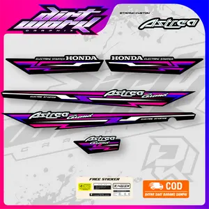 STRIPING VARIASI HONDA ASTREA GRAND / LEGENDA CLASSIC MOTIF SIMPEL HOLOGRAM GLOSSY BY DIRTWORK